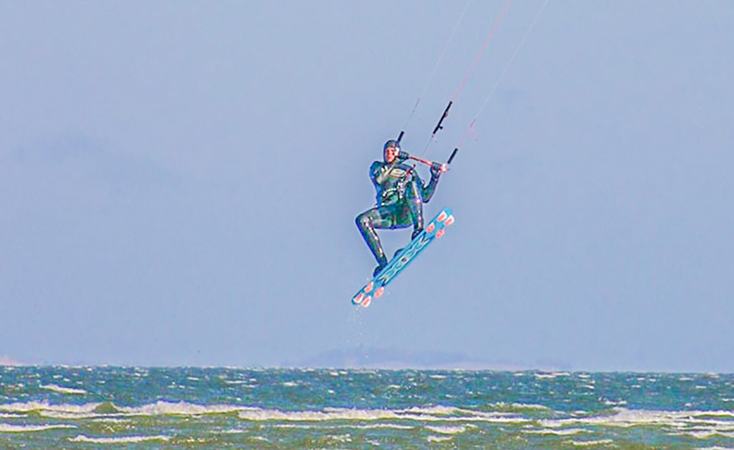 Kite-Surfen im Rügischen Bodden bei Putbus