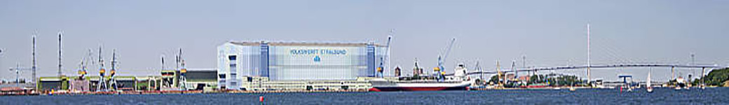 Vorschau Panorama von der Werft über die Rügenbrücke zum Dänholm
